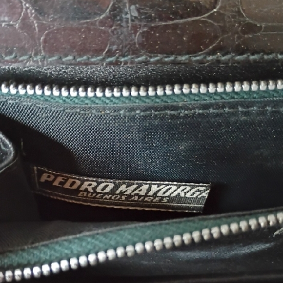 Vintage 60s Pedro Mayorga Buenos Aires Black Crocodile Embossed Clutch - Picture 13 of 16